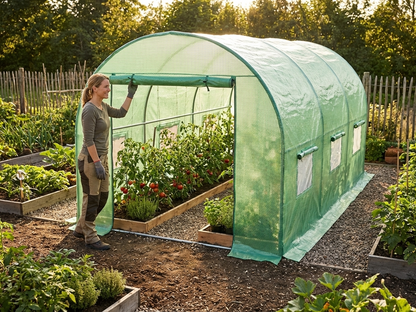 Greenhouse cover made of polyethylene in green, 4x6.6x2 metres - view 3