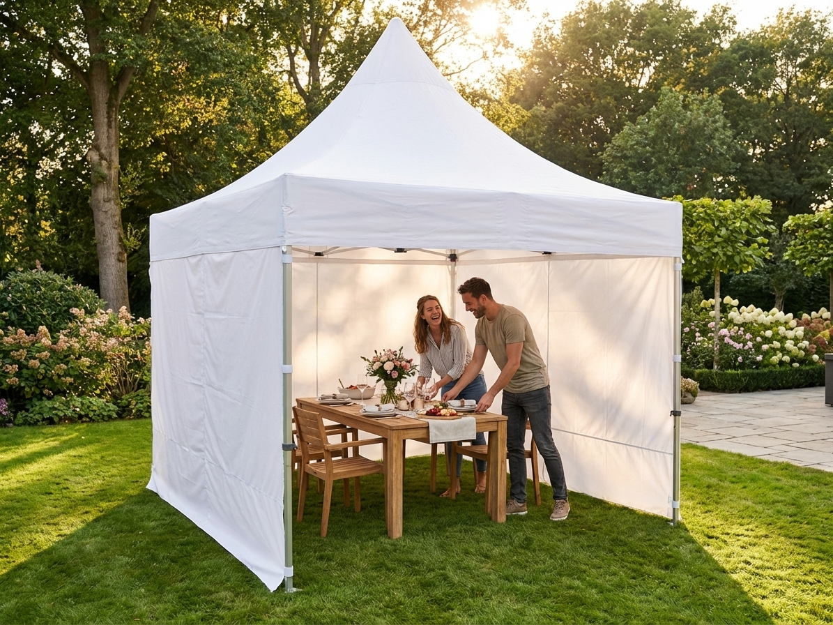 White Pop Up Gazebo 4x4m with Aluminium Frame for Outdoor Events