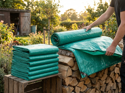 Green tarpaulin 4x6 m for outdoor protection - view 3
