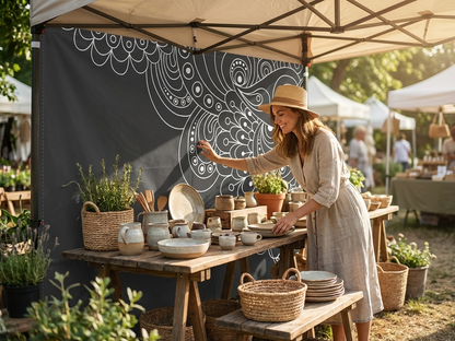 White printed sidewall 4m for outdoor events - product detail