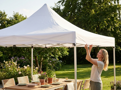 White gazebo roof cover for outdoor shelter, size 3.5x7 m - view 3