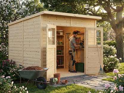Wooden Shed made from Nordic Spruce, ideal for garden storage