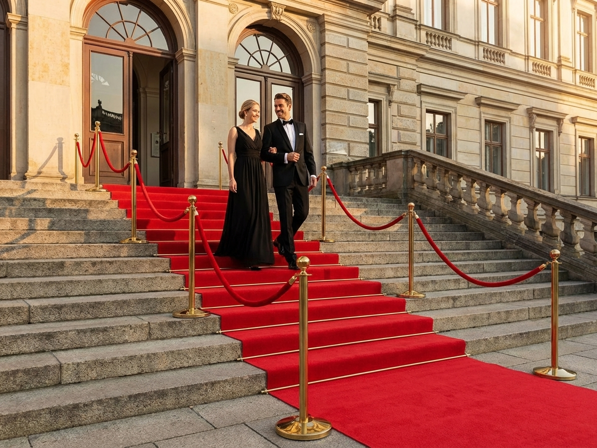 Luxurious red carpet runner for events - product detail