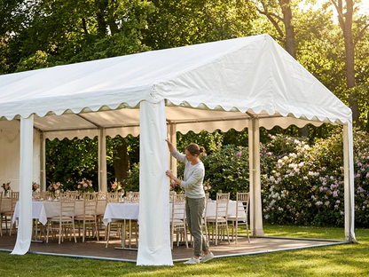 White PVC marquee roof cover for 7x12 m event shelter - view 3