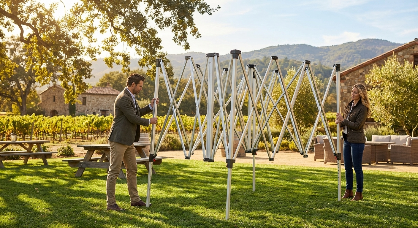 Aluminium pop-up gazebo frame in silver for commercial use - view 3