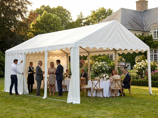 White PVC/polyester marquee roof cover 6x12m for outdoor use - product detail