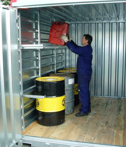Steel shelving upright in grey for industrial use - product detail
