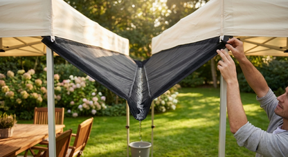 Black raingutter for FleXtents, 6 metres long, waterproof - view 3