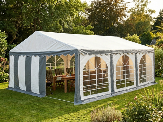 PVC Marquee 5x6 m Grey/White for Outdoor Events