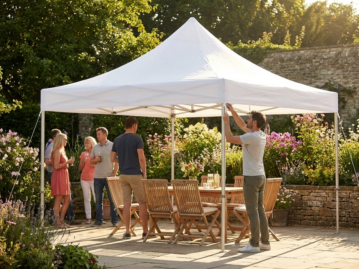 White gazebo roof cover 3.5x3.5 meters made of polyester PVC - product detail