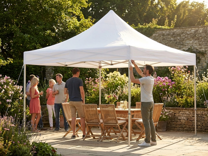 White gazebo roof cover 3.5x3.5 meters made of polyester PVC - product detail