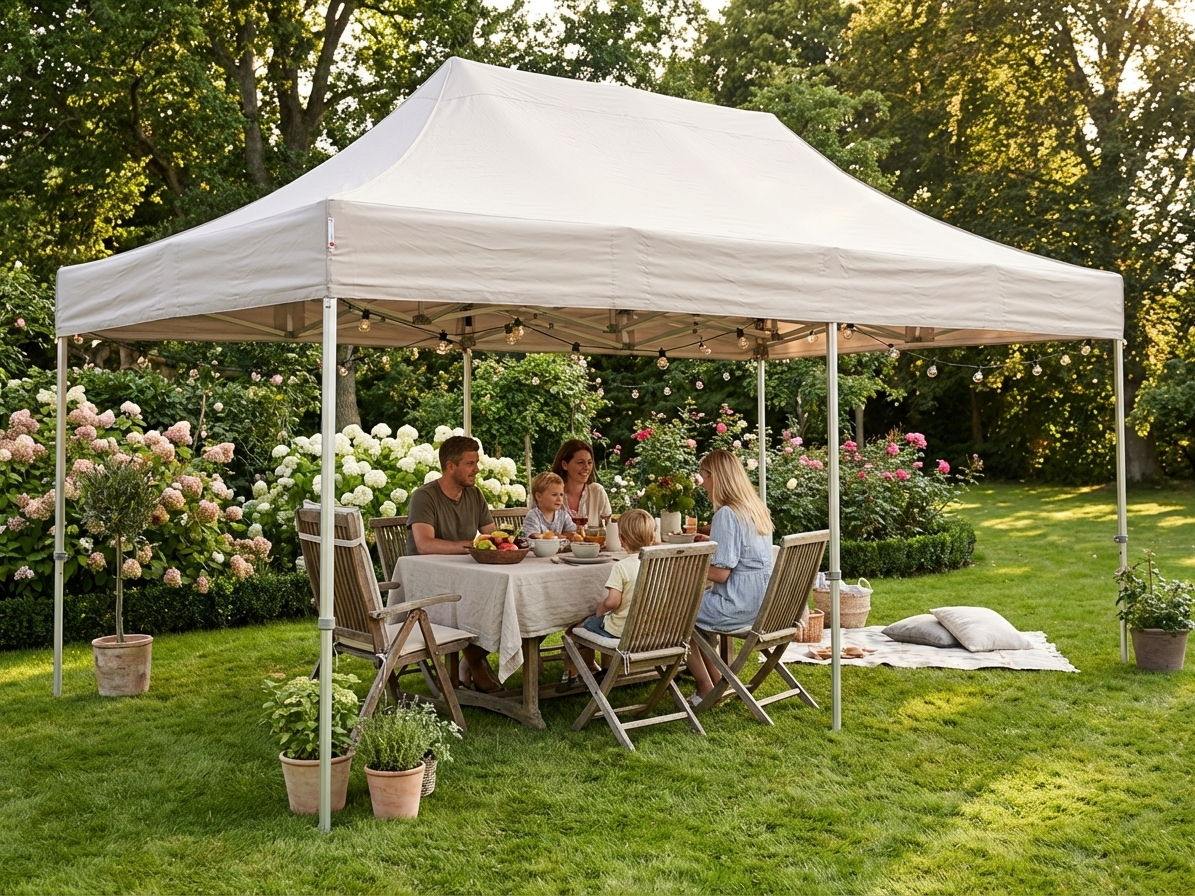 Pop up gazebo in Latte with aluminium frame for outdoor events - product detail