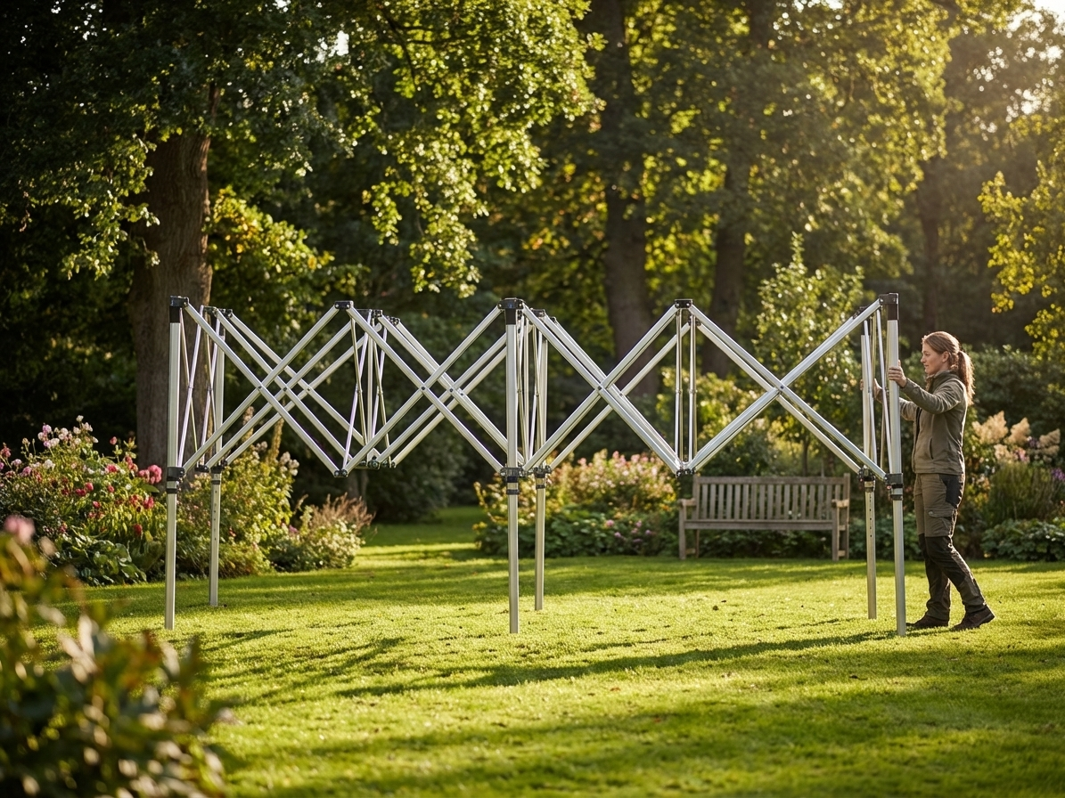 Aluminium frame for a 3x6m pop-up gazebo, silver, adjustable for outdoor use - view 3