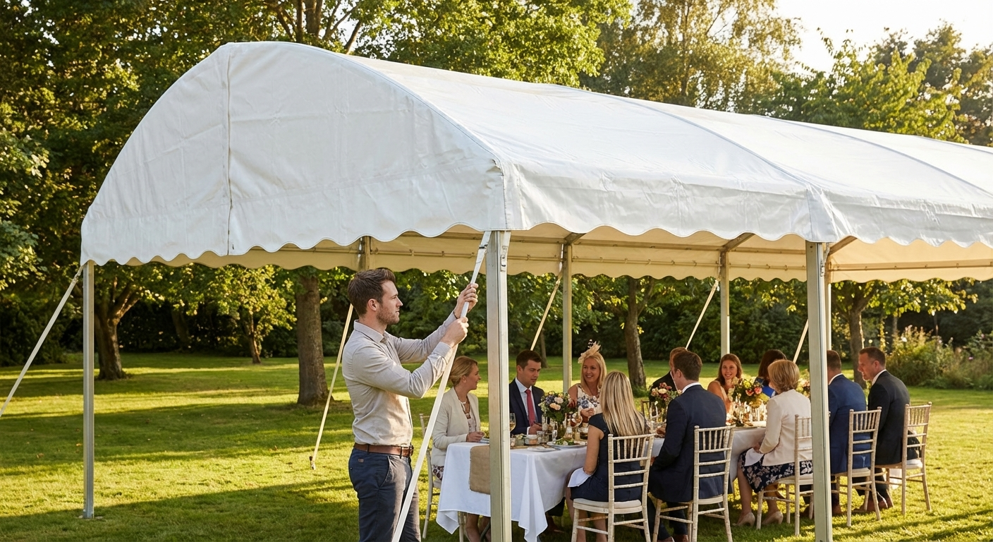 White PVC marquee roof cover 6x12m for outdoor events - view 3