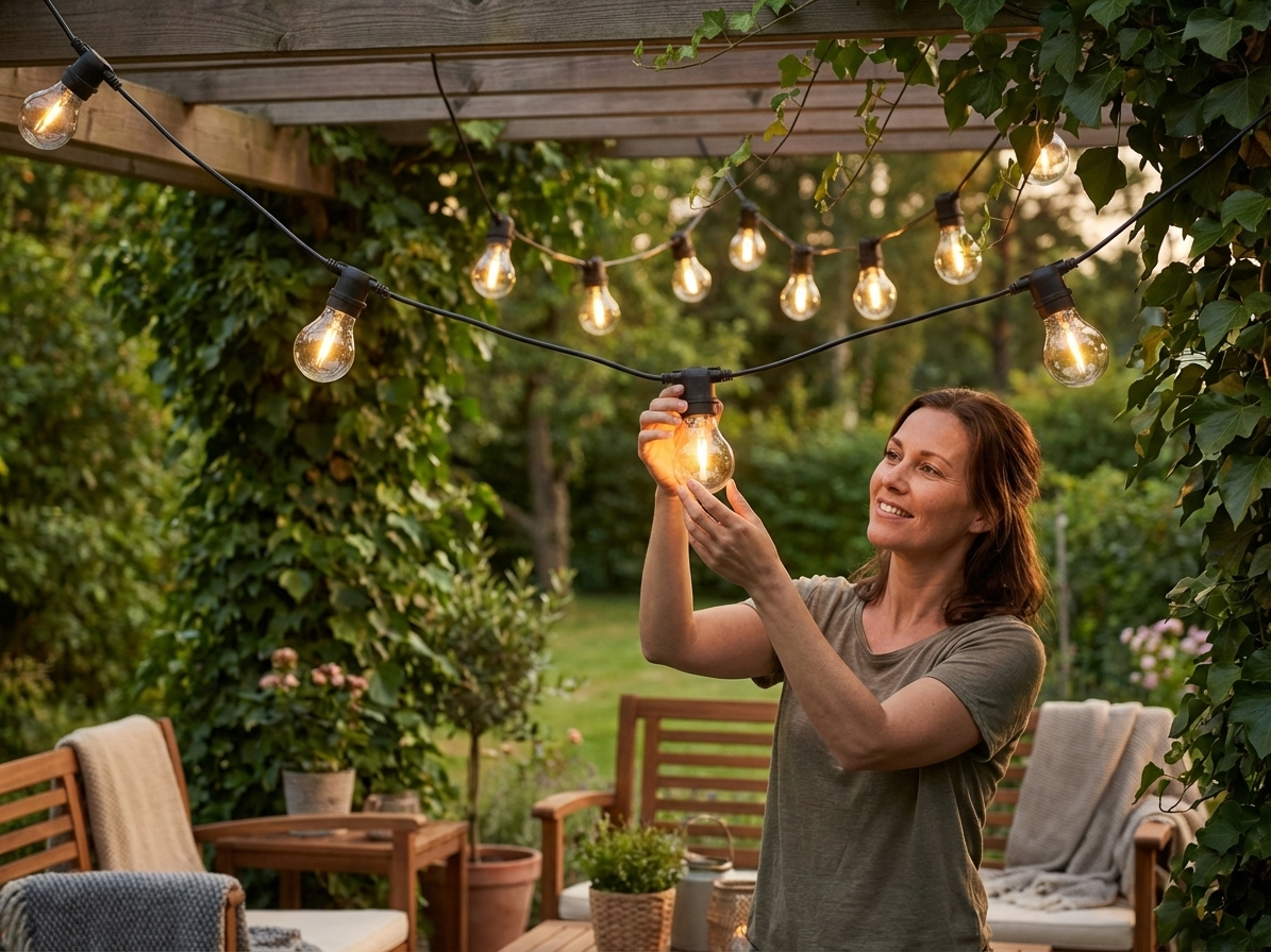 Clear LED fairy lights, 4.5m length, glass material - view 3