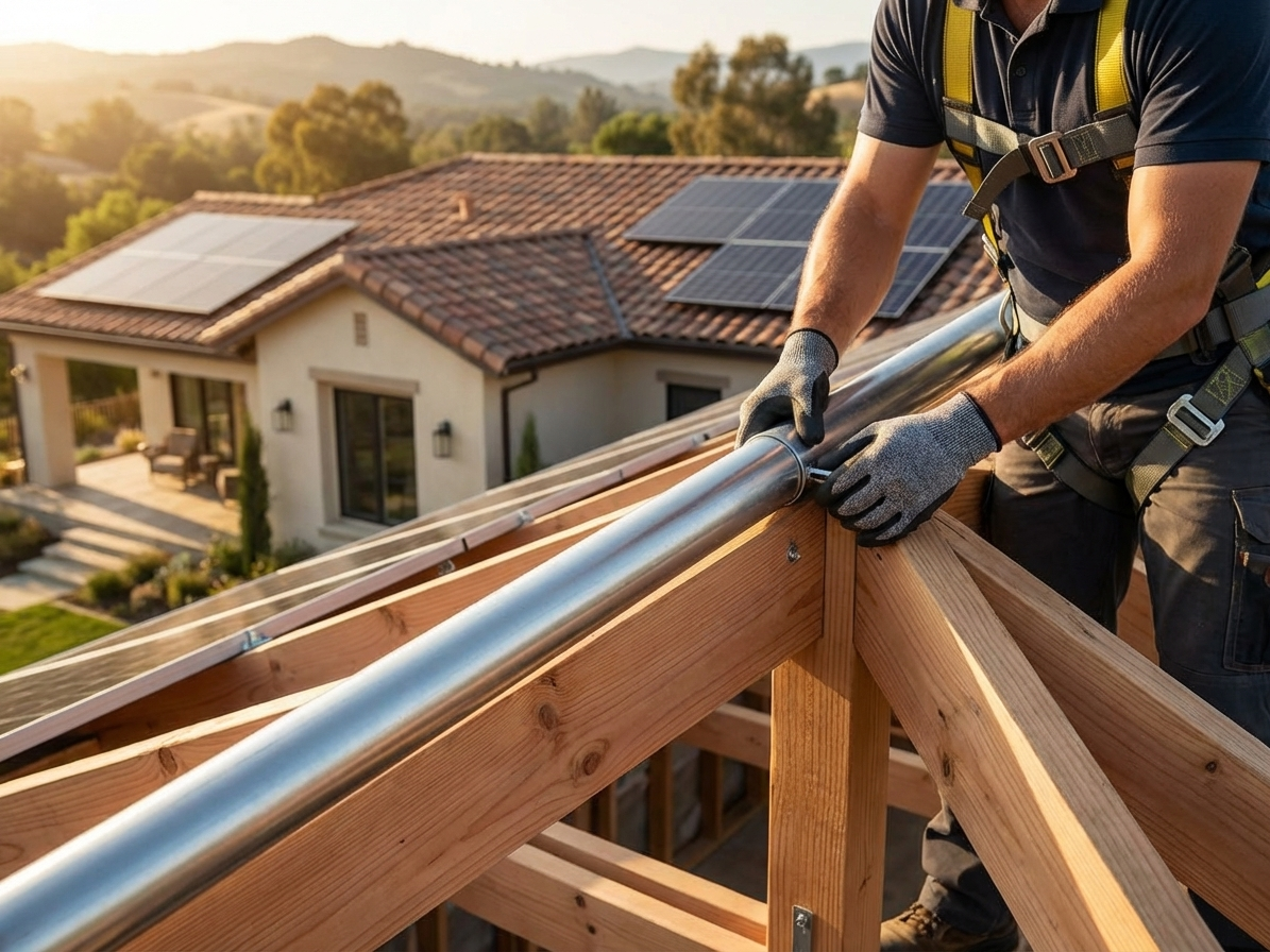 Galvanised steel tube for industrial roof support - view 3