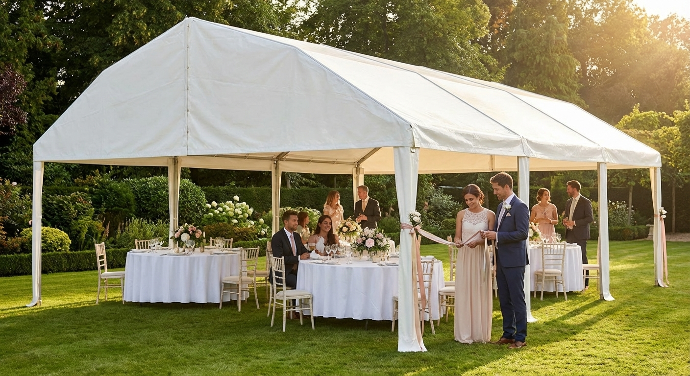 White PVC marquee roof cover 6x12m for outdoor events