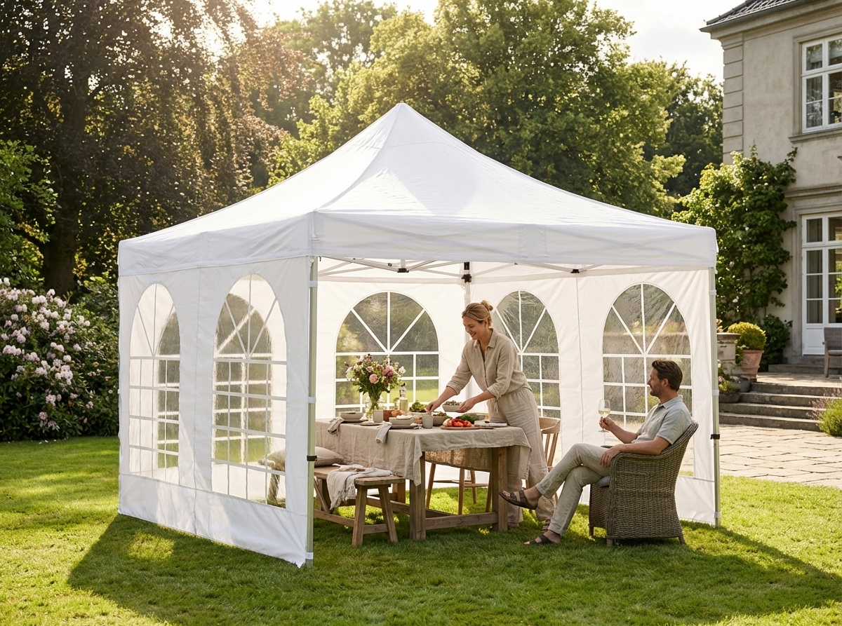 White pop-up gazebo 4x4m for outdoor events - view 3