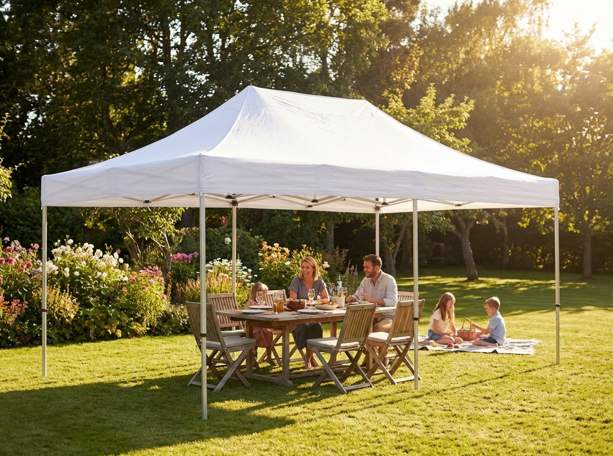 White pop up gazebo 4x6 m flame retardant for outdoor events - view 3
