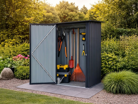 Anthracite garden shed made of galvanised steel - product detail