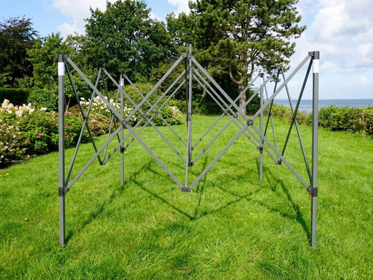 Steel gazebo frame 3x3 m grey, adjustable for outdoor use - product detail