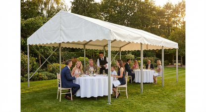 White PVC roof cover for 5x12 m marquee - product detail