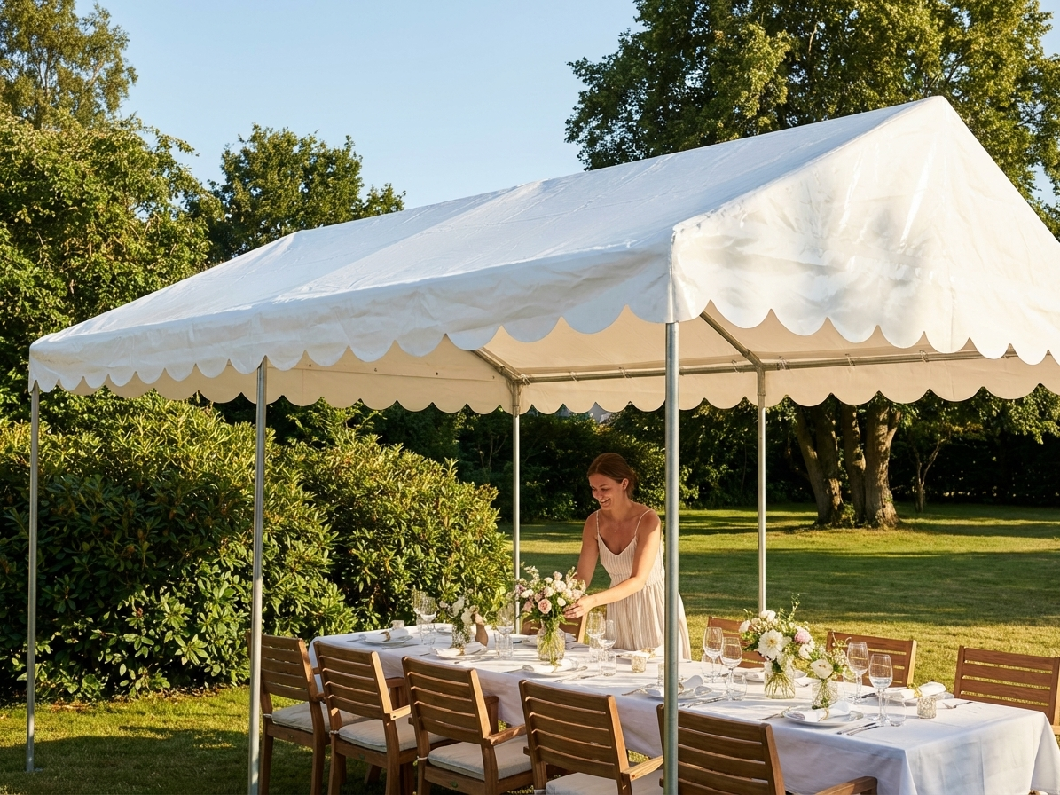 White PVC marquee roof cover 4x8 m for outdoor events - view 3