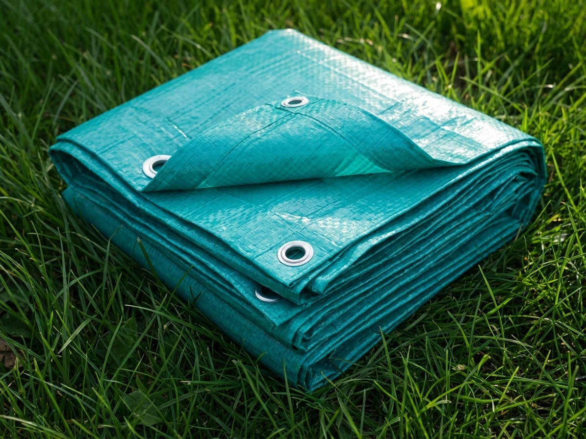 Green 16x16 m tarpaulin for outdoor use - product detail