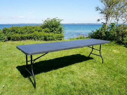Black folding table 240x76x74 cm for commercial use - product detail