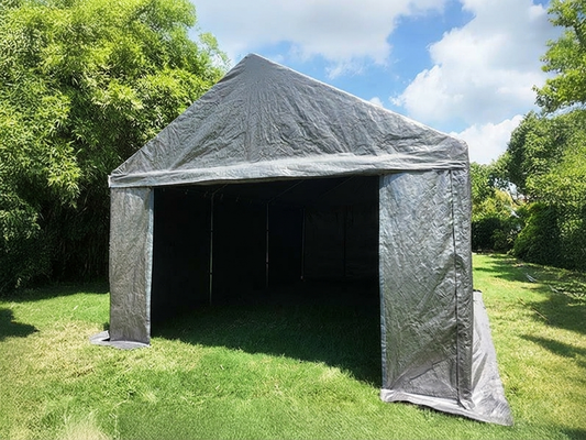 Grey storage tent 3x6 m, polyethylene and steel, outdoor use