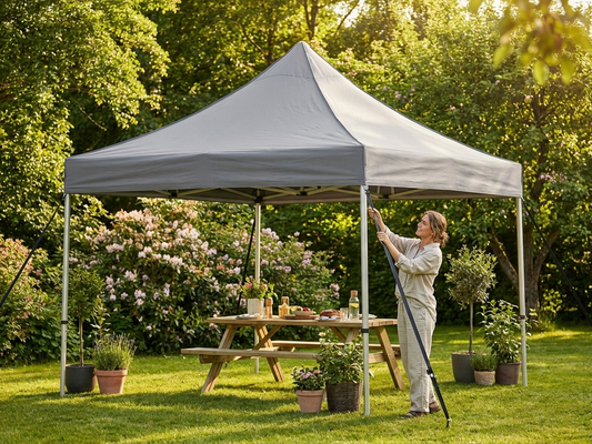 Gazebo roof cover in 4x4m grey, ideal for outdoor events
