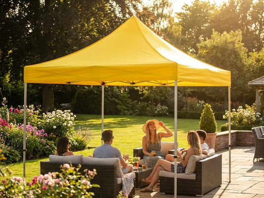 Yellow 3x3 m gazebo roof cover made of polyester PVC - product detail