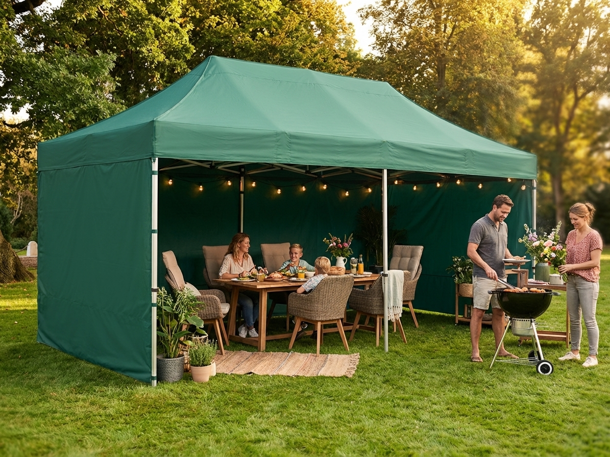 Pop up gazebo 3x6m green with aluminium frame - product detail