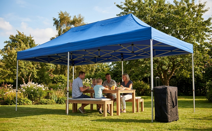Pop up gazebo 4x8 m blue with aluminium frame for outdoor use - product detail