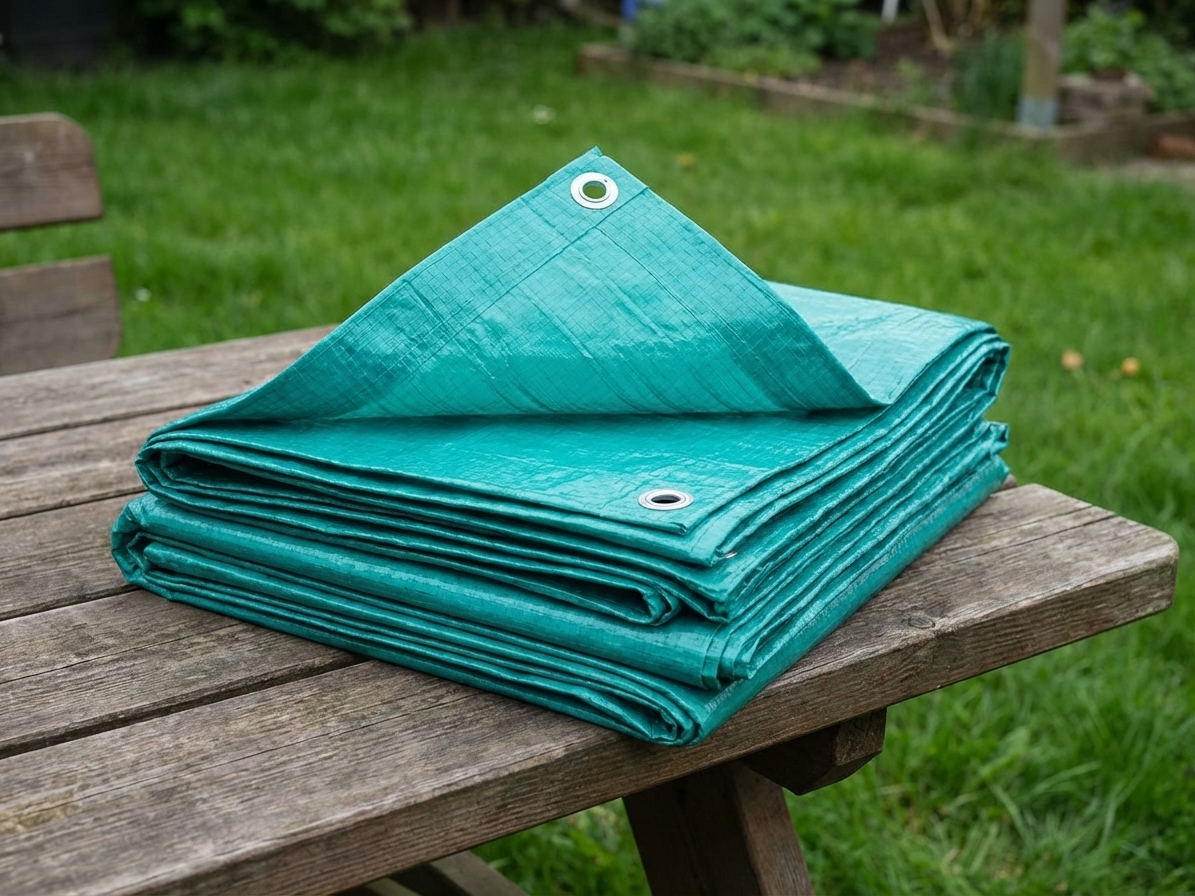 Green polyethylene tarpaulin 20x20 m for outdoor use - product detail