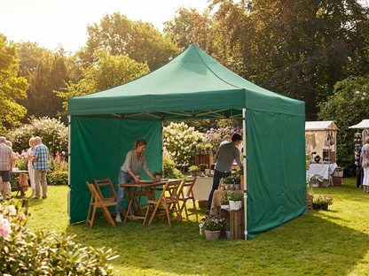 Green pop up gazebo with aluminium frame for outdoor events
