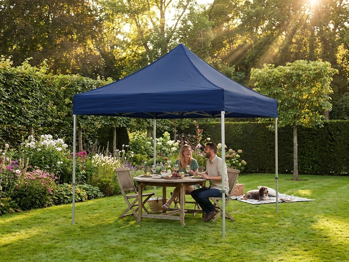 Blue pop-up gazebo with aluminium frame for outdoor events - product detail