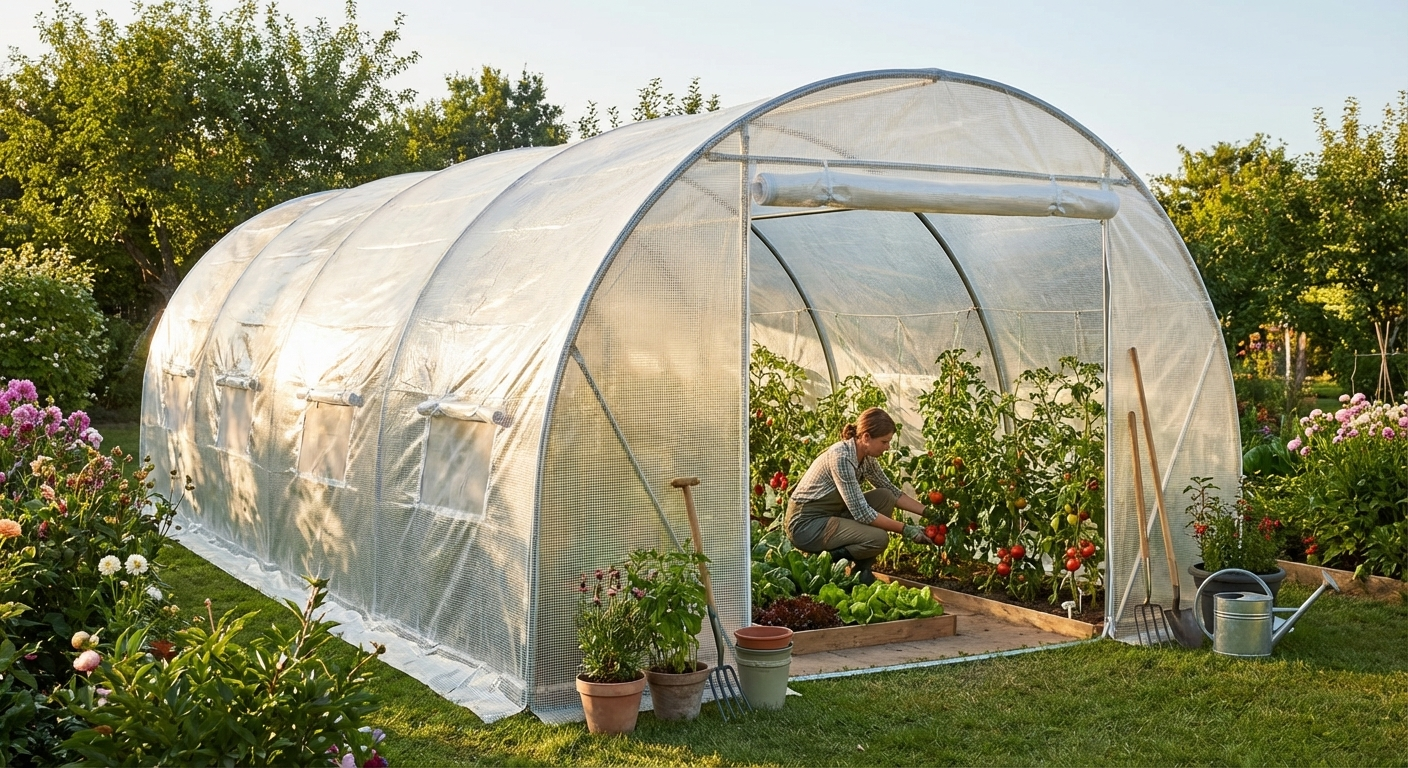 Polytunnel greenhouse cover 4x8x2m transparent foil - view 3