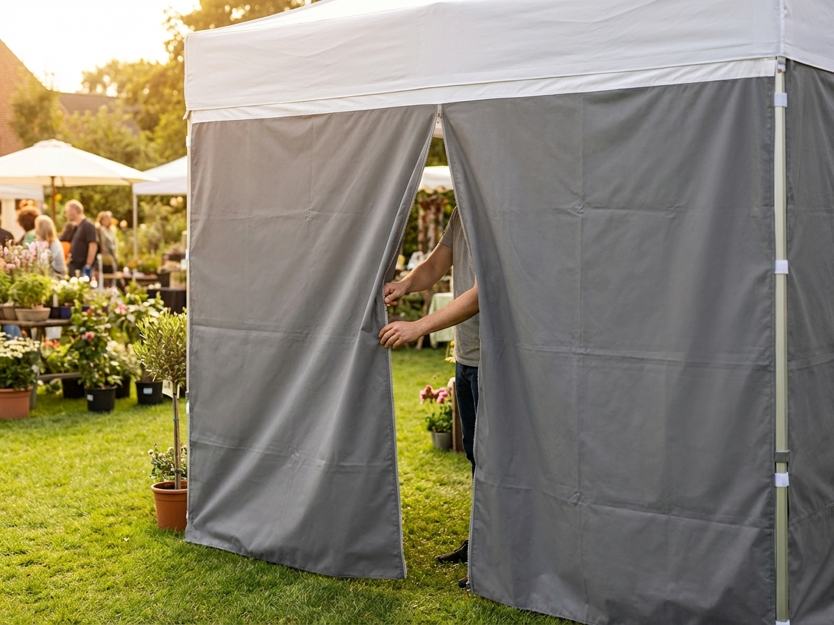 Grey sidewall for FleXtents 3m, featuring durable polyester and PVC backing