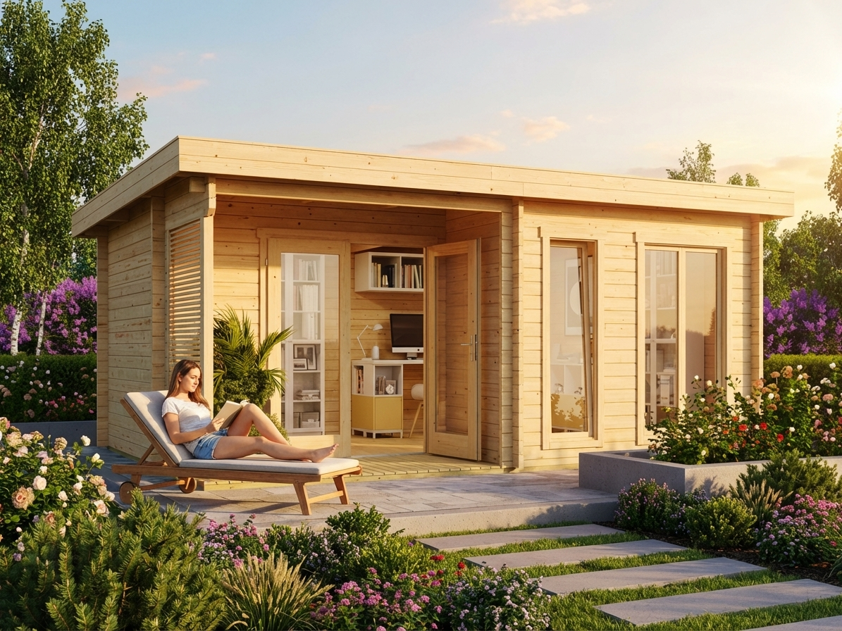 Wooden cabin made from Nordic Spruce, natural finish - view 3