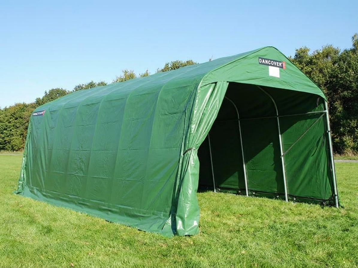 Green PVC Livestock Shelter with Galvanised Steel Frame - product detail