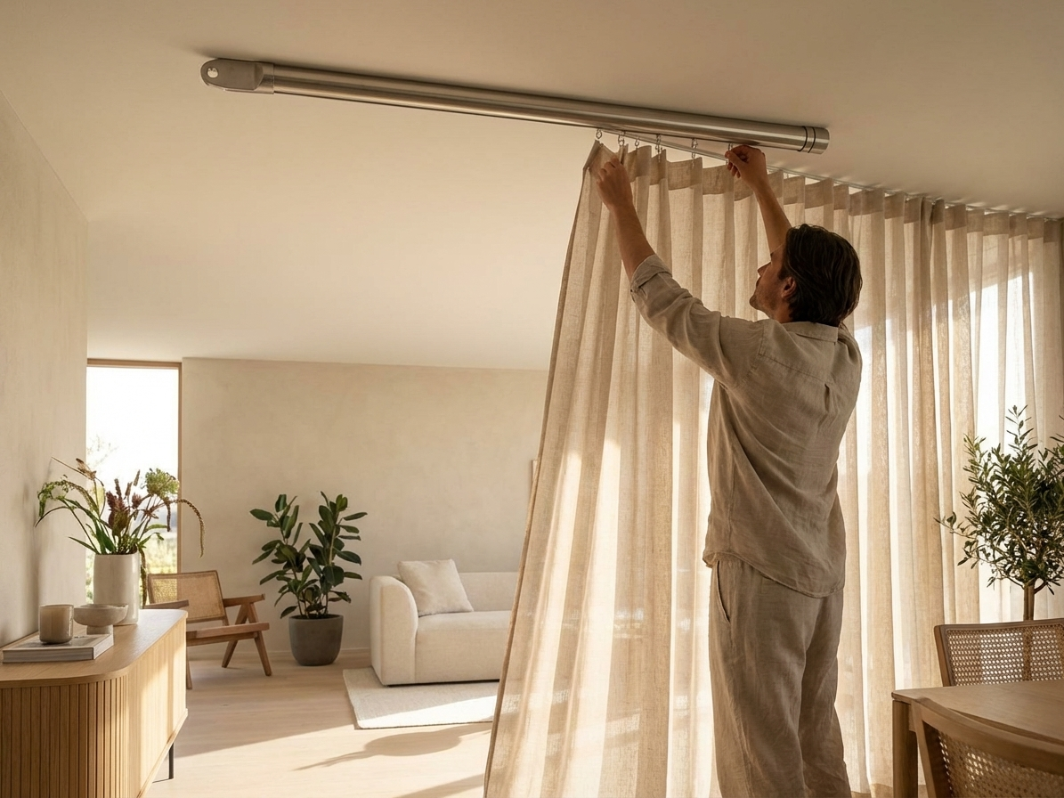 Ceiling Rail 1465 mm Silver Galvanised Steel for Indoor Use - product detail