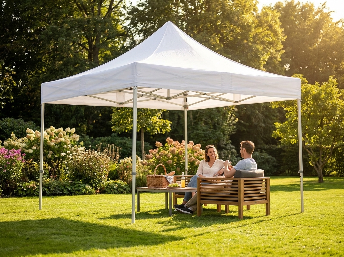 White pop-up gazebo 4x4 m with aluminium frame for outdoor events
