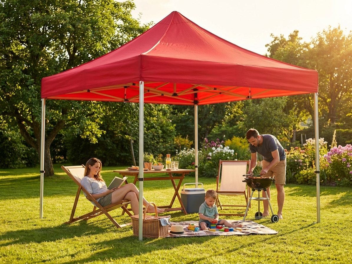 Pop up gazebo in red with aluminium frame for outdoor events - view 3