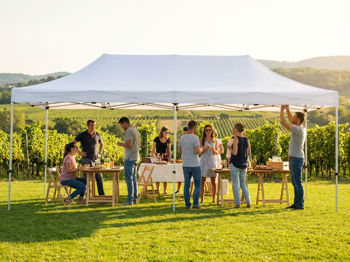White pop up gazebo with aluminium frame for outdoor events