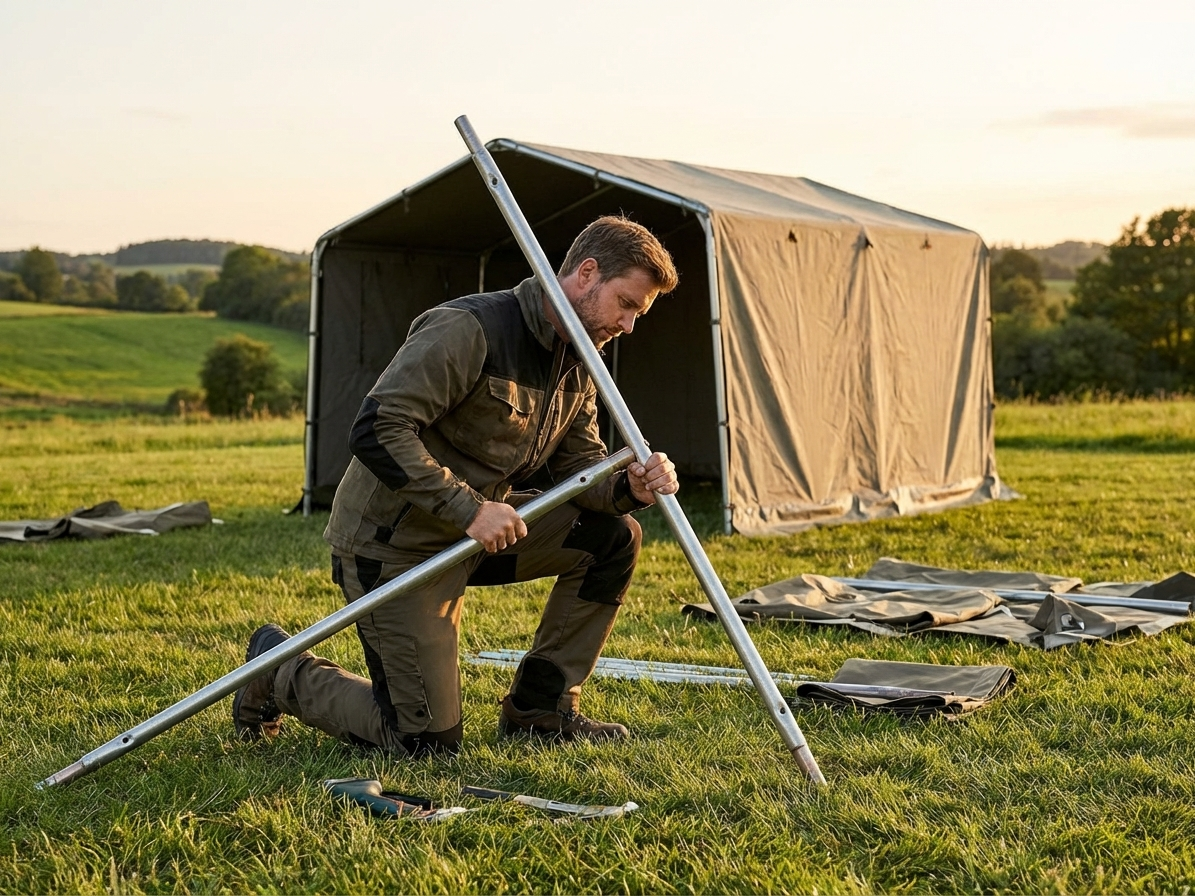 Back leg pipe for storage tent made from galvanised steel - product detail