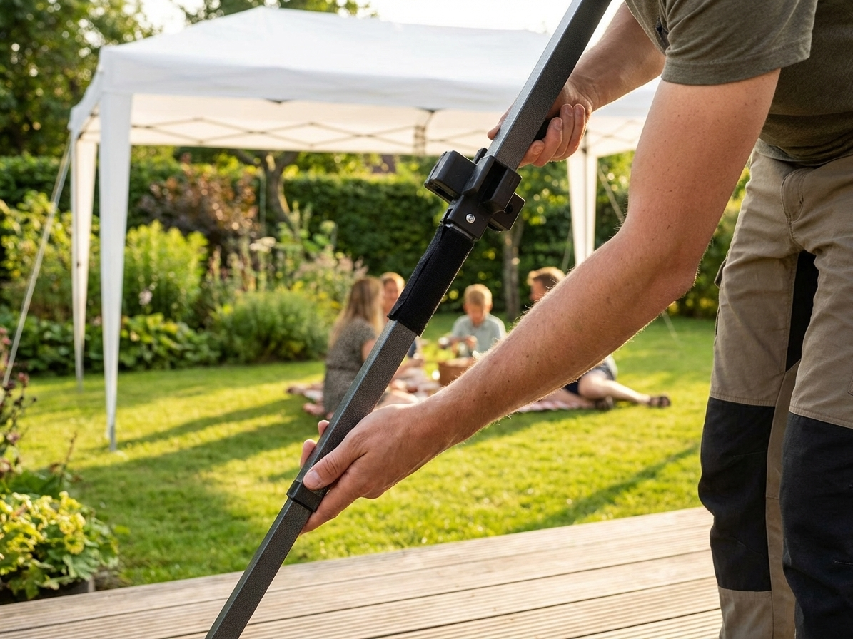 Steel middle leg in black, made from hammered painted steel - product detail
