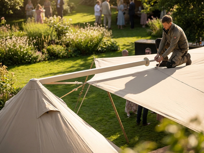 Extended roof pole for outdoor use in silver