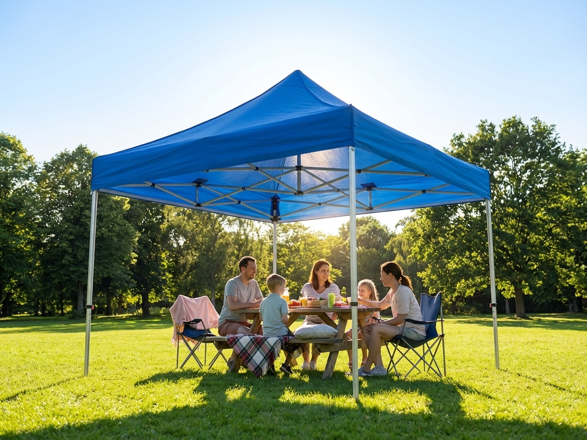 Pop up gazebo 3x3 m in blue with aluminium frame for outdoor events - product detail