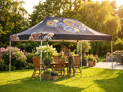 Pop up gazebo roof cover in white, 3x4.5m size - product detail